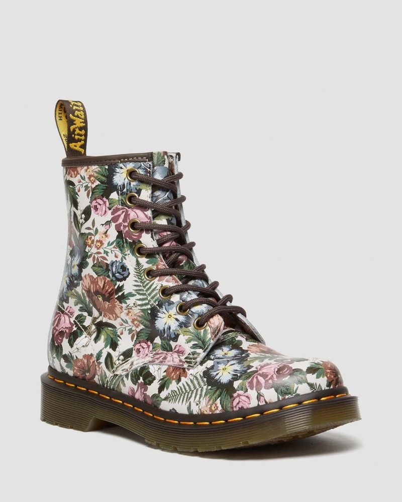 MULTI Dr Martens 1460 - English Garden Leather Lace Up Boots (Backhand) Boots | ZF82-H3ZH