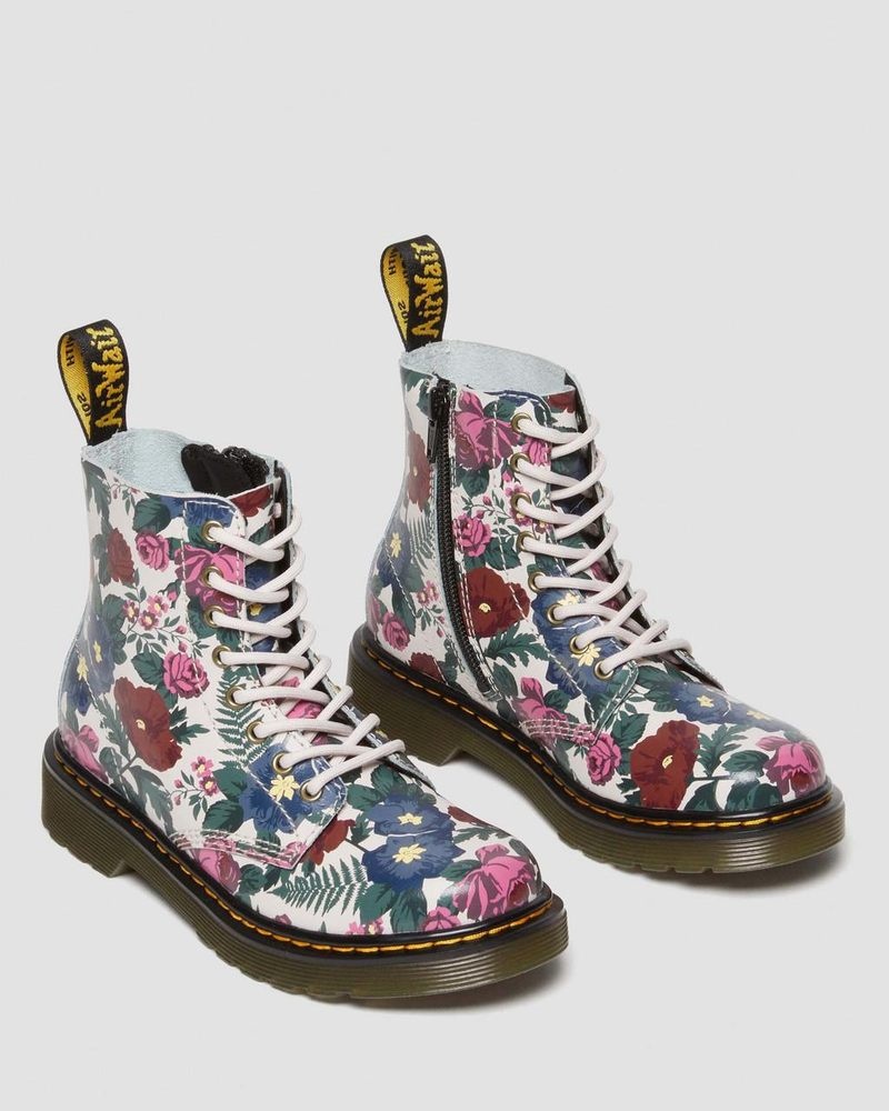 MULTI Dr Martens Junior 1460 English Garden Leather Lace Up Boots (Hydro Leather) Boots | BX70-I2QB