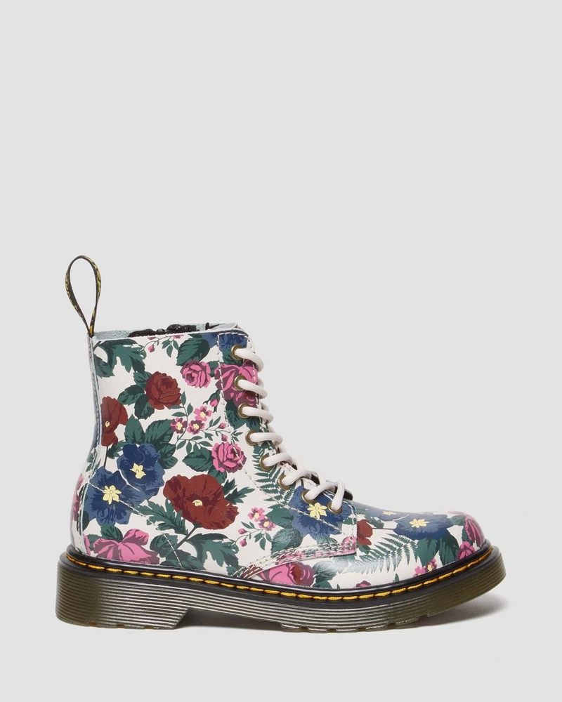 MULTI Dr Martens Junior 1460 English Garden Leather Lace Up Boots (Hydro Leather) Boots | BX70-I2QB