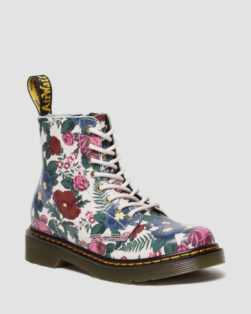 MULTI Dr Martens Junior 1460 English Garden Leather Lace Up Boots (Hydro Leather) Boots | BX70-I2QB