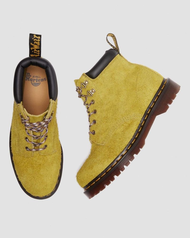 Moss Green Dr Martens 939 Ben Suede Padded Collar Lace Up Boots (Long Napped Suede) Boots | RS62-R3NH