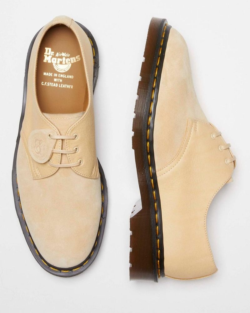 Mustard Dr Martens 1461 Made in England Suede Oxford Shoes (Reverse Grain Suede) Shoes | ET73-Q8QP