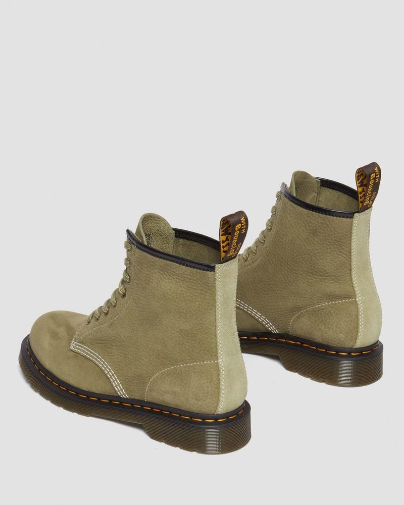 Muted Olive Dr Martens 1460 Tumbled Nubuck Leather Lace Up Boots (Tumbled Nubuck) Boots | OM97-O3KL