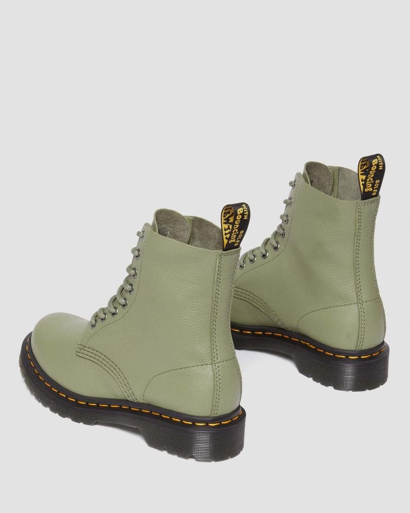 Muted Olive Dr Martens 1460 - Pascal Virginia Leather Boots (Virginia) Boots | JG22-D6YA