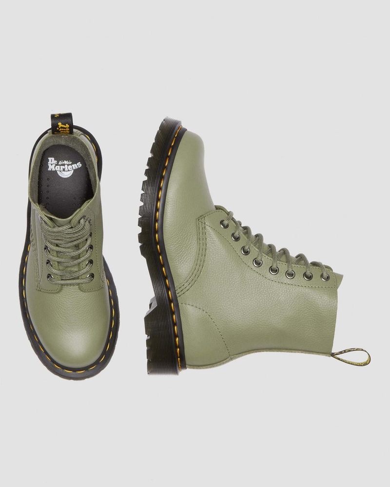 Muted Olive Dr Martens 1460 - Pascal Virginia Leather Boots (Virginia) Boots | JG22-D6YA