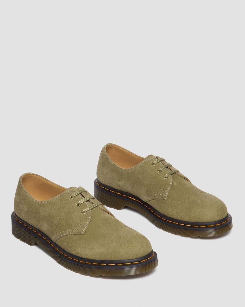 Muted Olive Dr Martens 1461 Tumbled Nubuck Leather Oxford Shoes (Tumbled Nubuck) Shoes | HZ16-H9TK