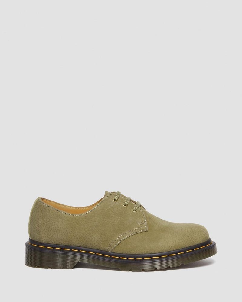 Muted Olive Dr Martens 1461 Tumbled Nubuck Leather Oxford Shoes (Tumbled Nubuck) Shoes | HZ16-H9TK