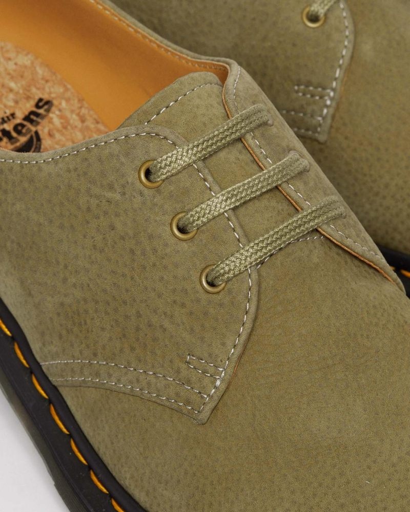 Muted Olive Dr Martens 1461 Tumbled Nubuck Leather Oxford Shoes (Tumbled Nubuck) Shoes | HZ16-H9TK