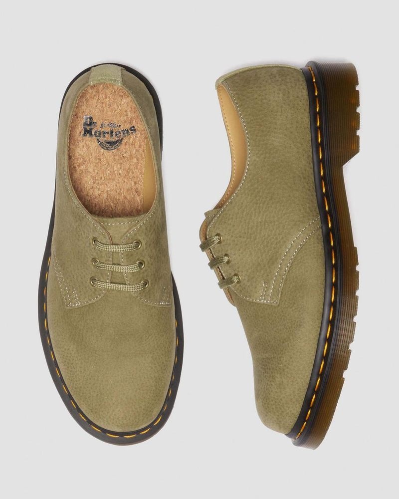 Muted Olive Dr Martens 1461 Tumbled Nubuck Leather Oxford Shoes (Tumbled Nubuck) Shoes | HZ16-H9TK