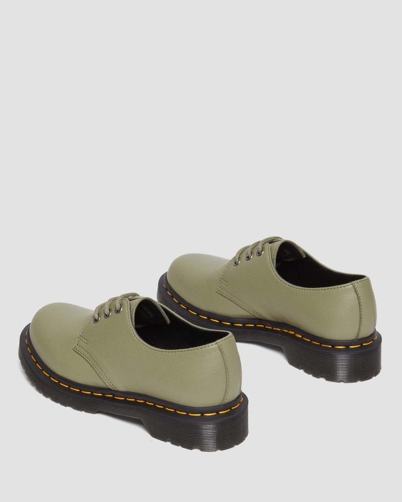 Muted Olive Dr Martens 1461 - Virginia Leather Oxford Shoes (Virginia) Shoes | KA73-H0ZS