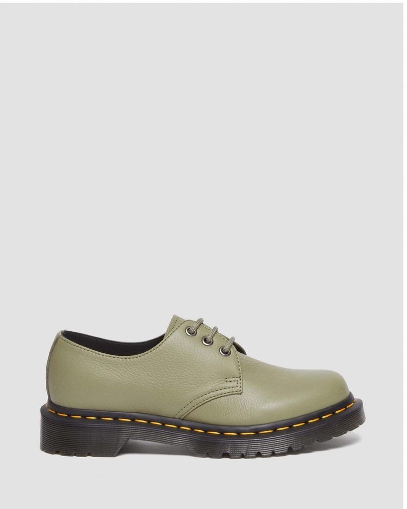 Muted Olive Dr Martens 1461 - Virginia Leather Oxford Shoes (Virginia) Shoes | KA73-H0ZS