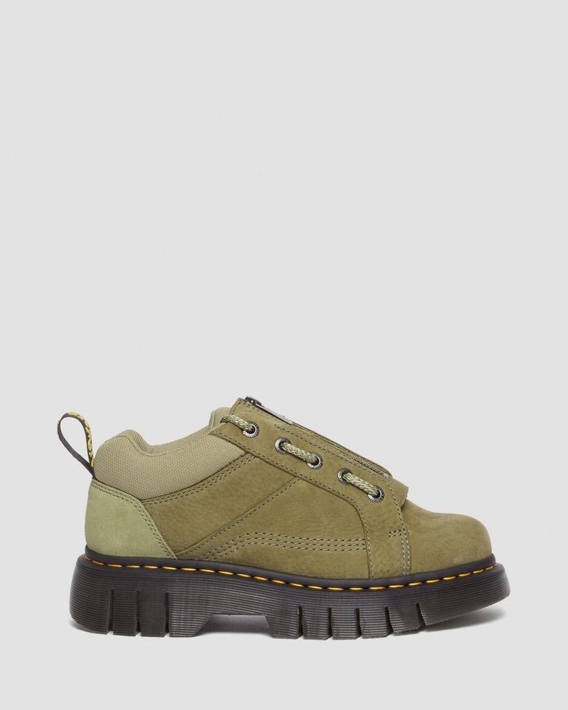 Muted Olive Dr Martens Woodard Tumbled Nubuck Leather Low Casual Boots (Titan) Shoes | SC70-Z5TU