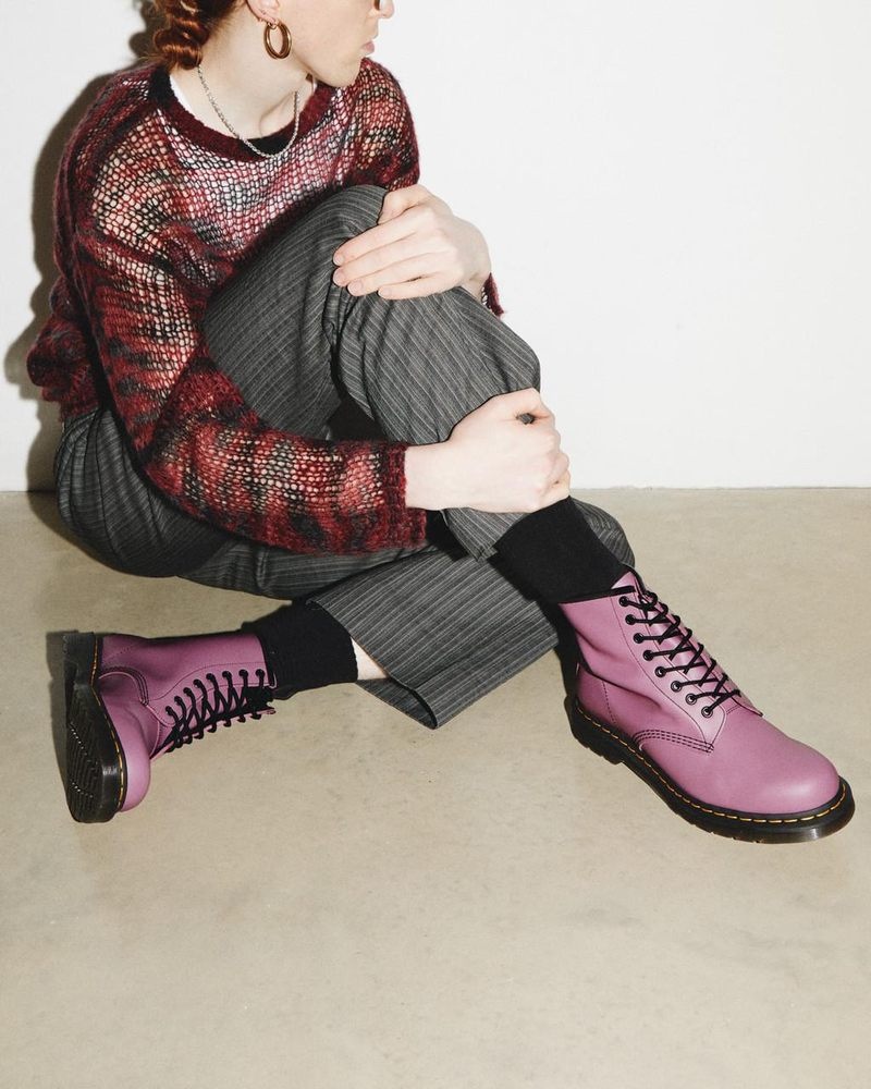 Muted Purple Dr Martens 1460 Smooth Leather Lace Up Boots (Smooth Leather) Boots | AA12-Y7SJ