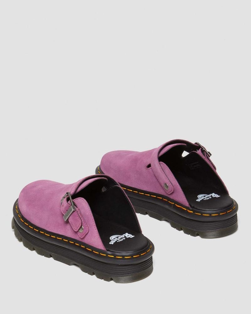 Muted Purple Dr Martens Zebzag Suede Casual Slingback Platform Mules (E.H.Suede) Sandals | FL09-W2ZL