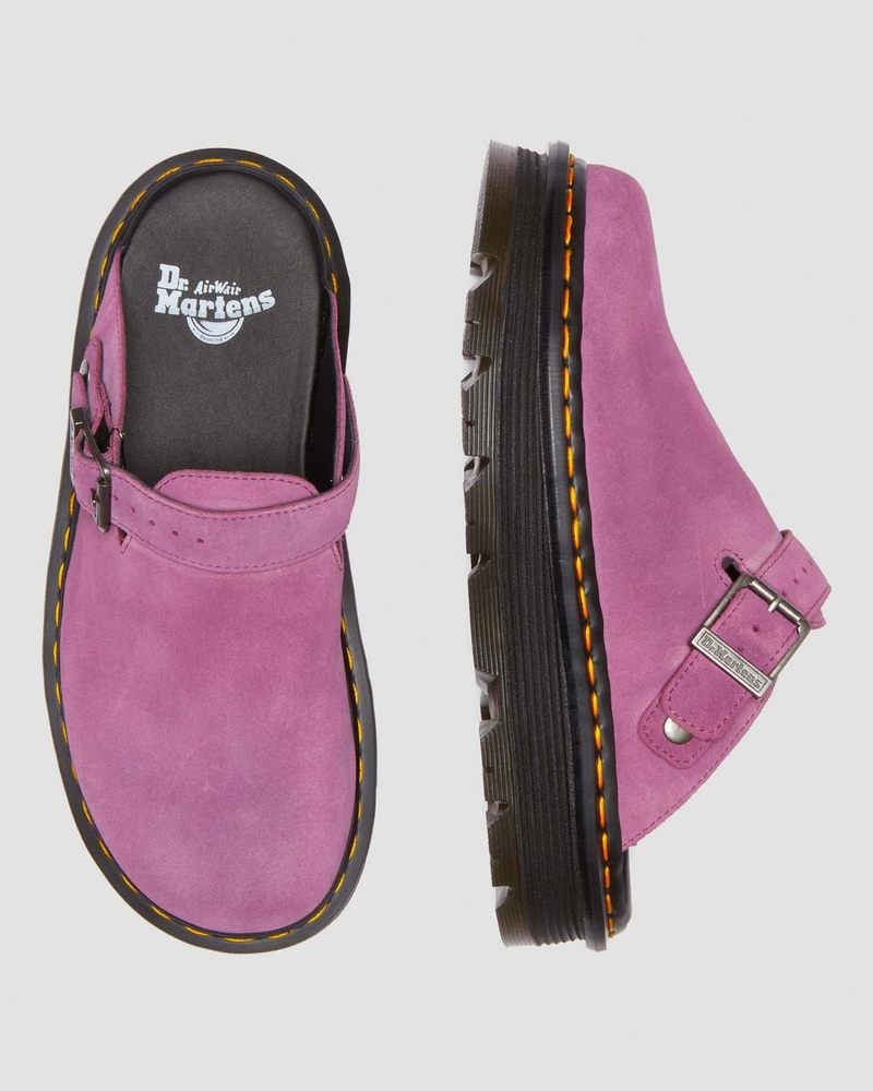 Muted Purple Dr Martens Zebzag Suede Casual Slingback Platform Mules (E.H.Suede) Sandals | FL09-W2ZL