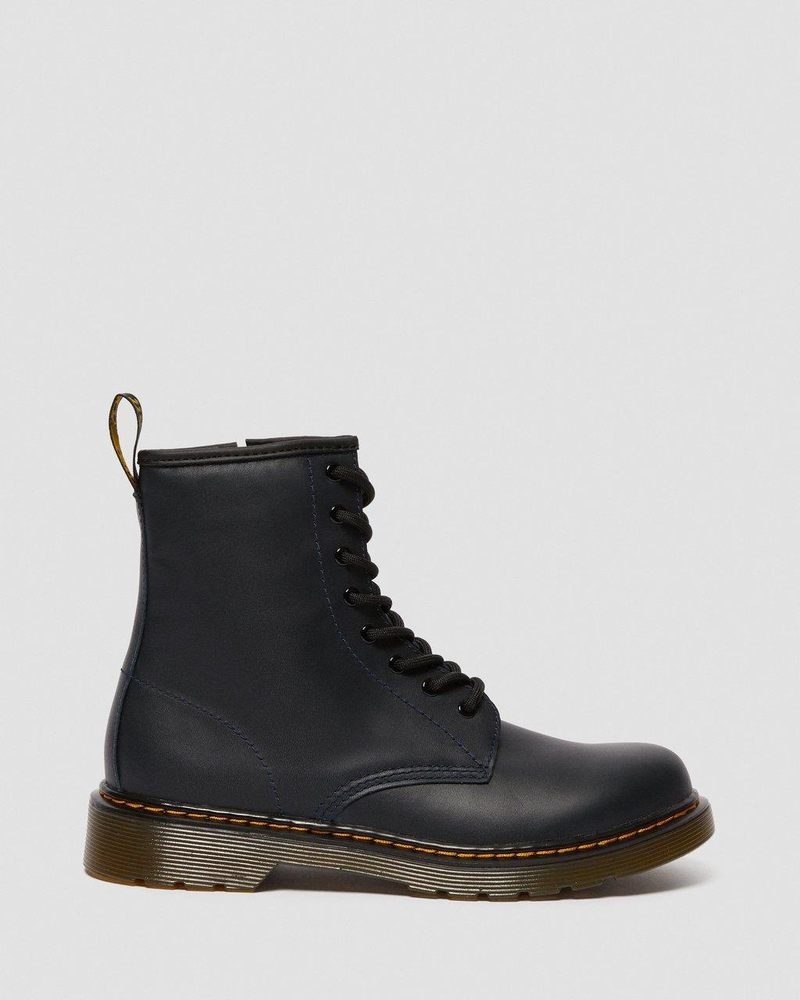 Navy Dr Martens Youth 1460 Leather Lace Up Boots (Romario) Boots | PZ54-W2PO