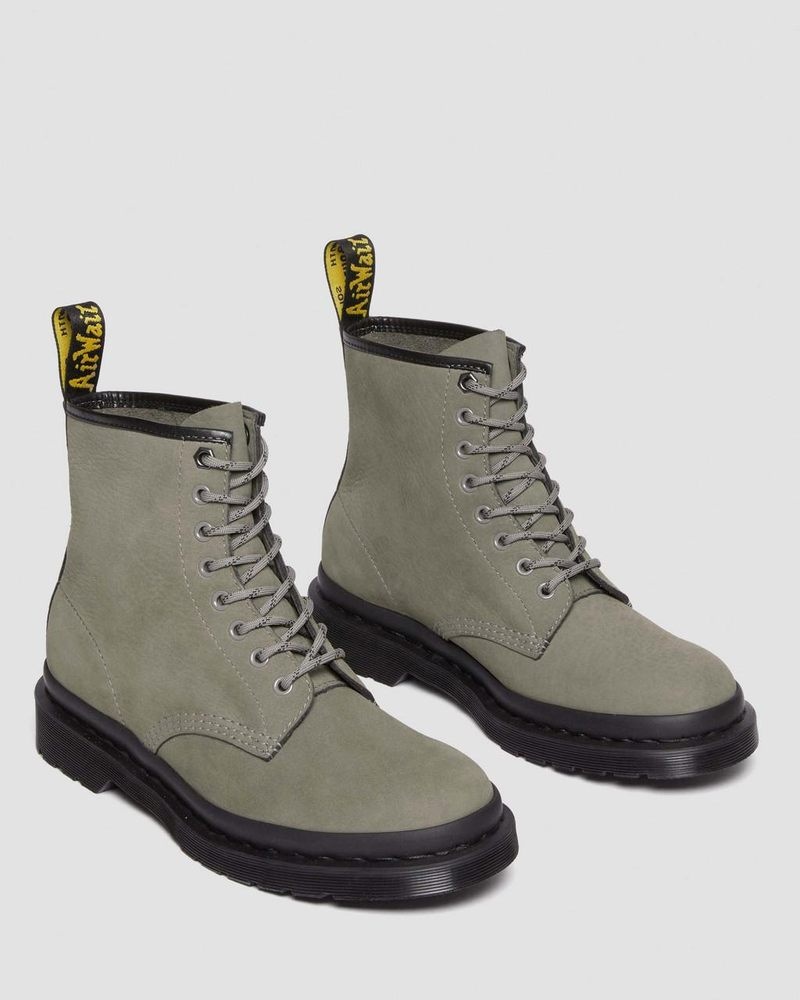 Nickel Grey Dr Martens 1460 Milled Nubuck Leather Lace Up Boots (Milled Nubuck Wp) Boots | UH89-Y4SE