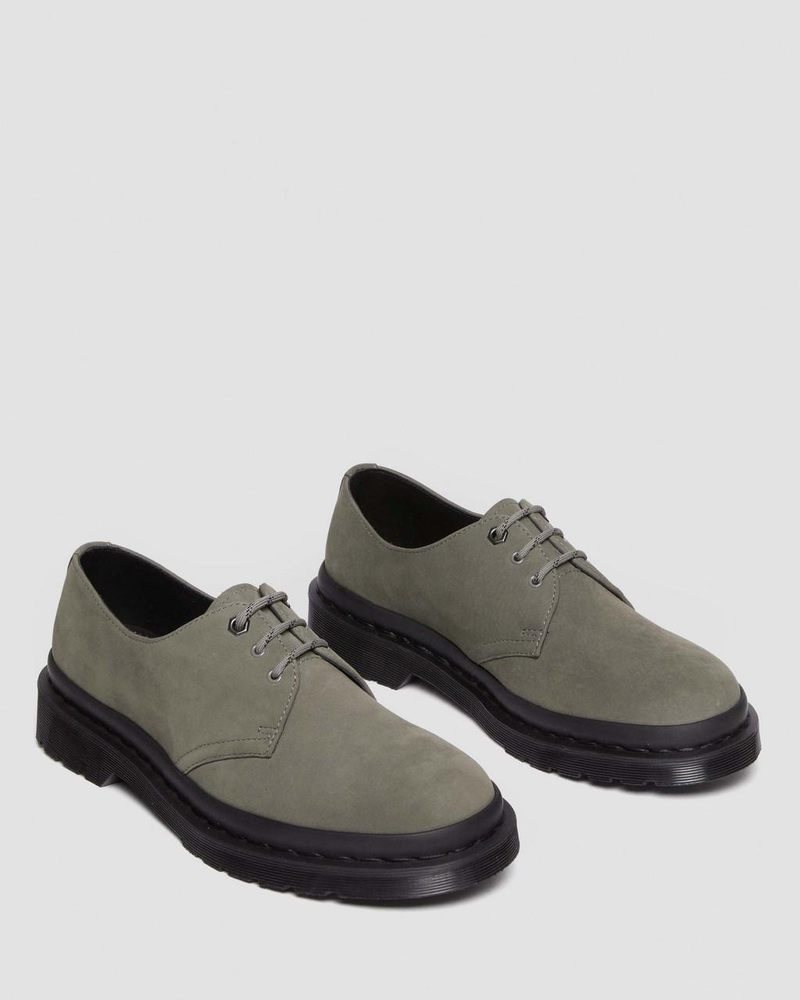 Nickel Grey Dr Martens 1461 Milled Nubuck Oxford Shoes (Milled Nubuck Wp) Shoes | MQ47-M1FE