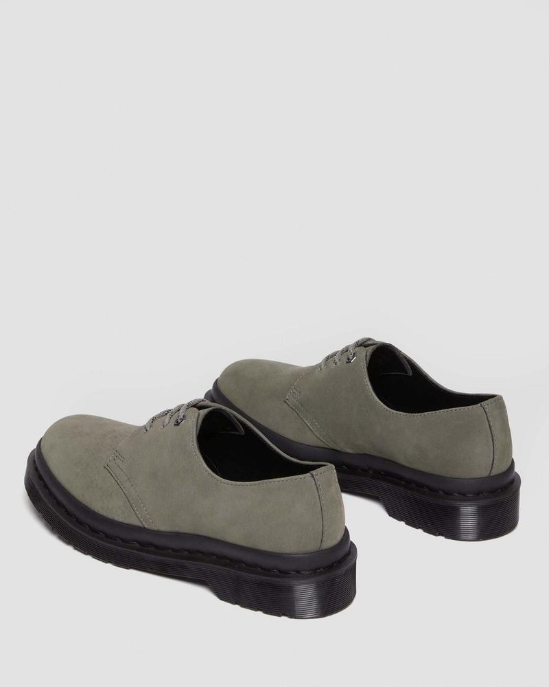 Nickel Grey Dr Martens 1461 Milled Nubuck Oxford Shoes (Milled Nubuck Wp) Shoes | MQ47-M1FE