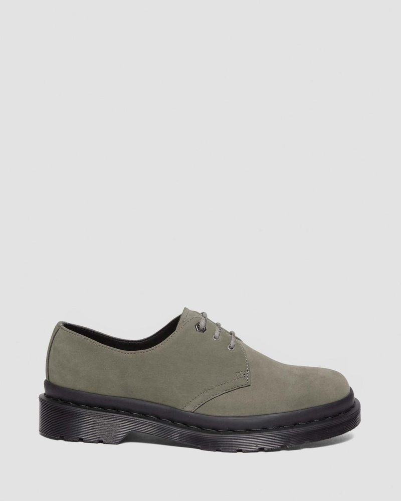 Nickel Grey Dr Martens 1461 Milled Nubuck Oxford Shoes (Milled Nubuck Wp) Shoes | MQ47-M1FE