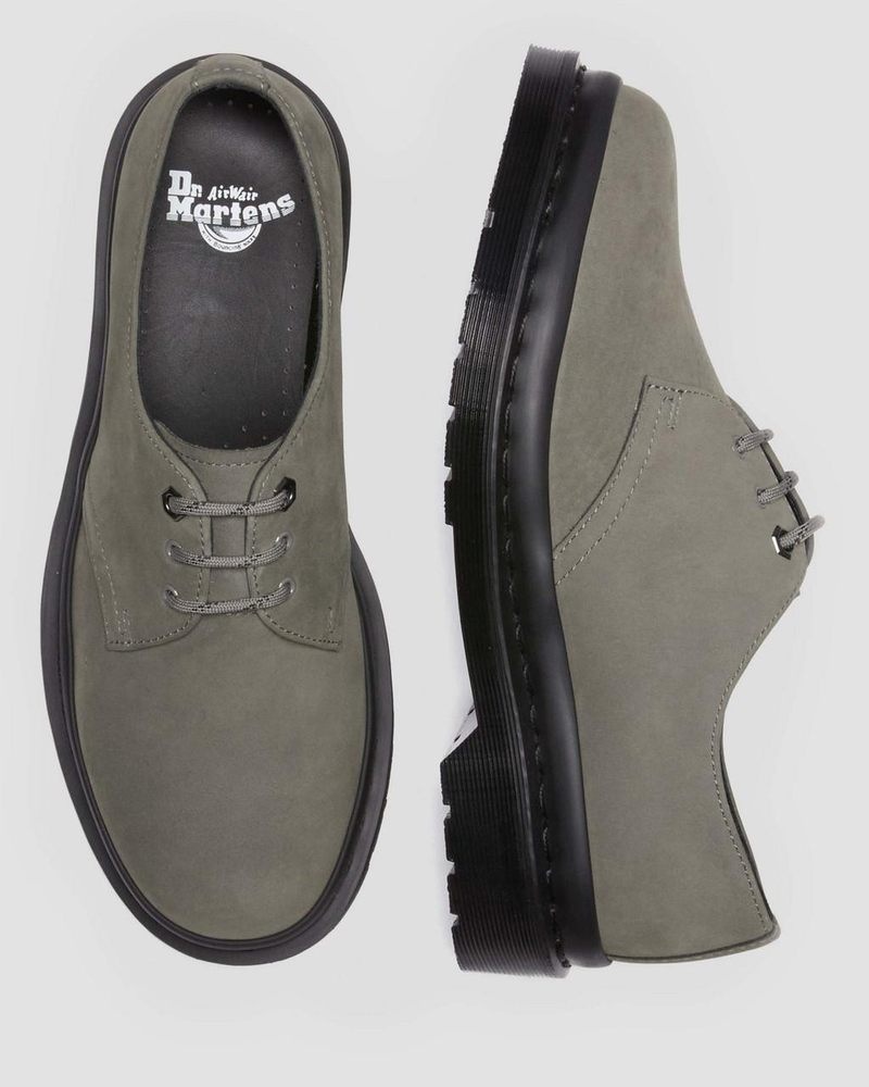 Nickel Grey Dr Martens 1461 Milled Nubuck Oxford Shoes (Milled Nubuck Wp) Shoes | MQ47-M1FE