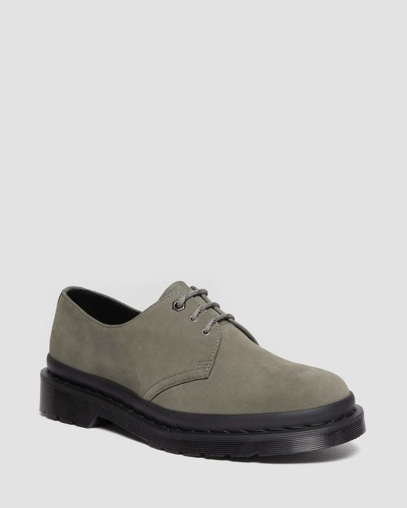 Nickel Grey Dr Martens 1461 Milled Nubuck Oxford Shoes (Milled Nubuck Wp) Shoes | MQ47-M1FE