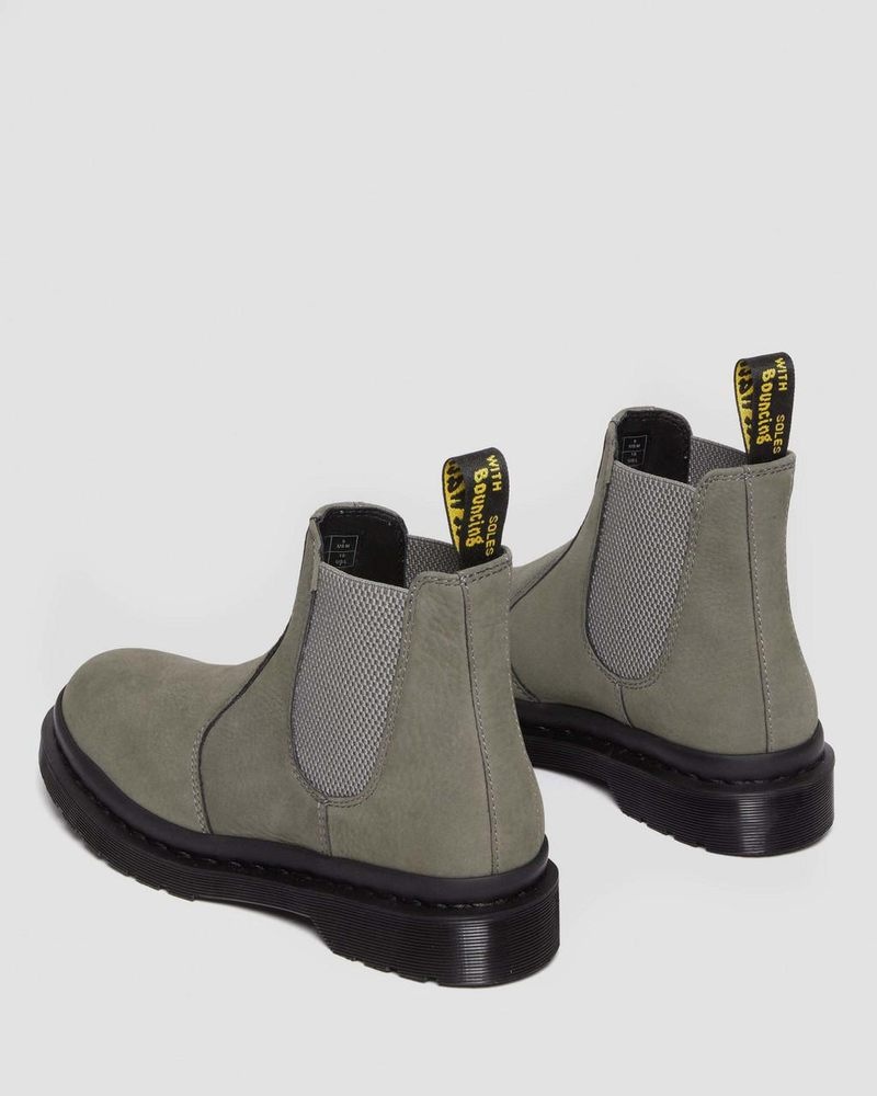 Nickel Grey Dr Martens 2976 Milled Nubuck Chelsea Boots (Milled Nubuck Wp) Boots | QJ31-K6YU