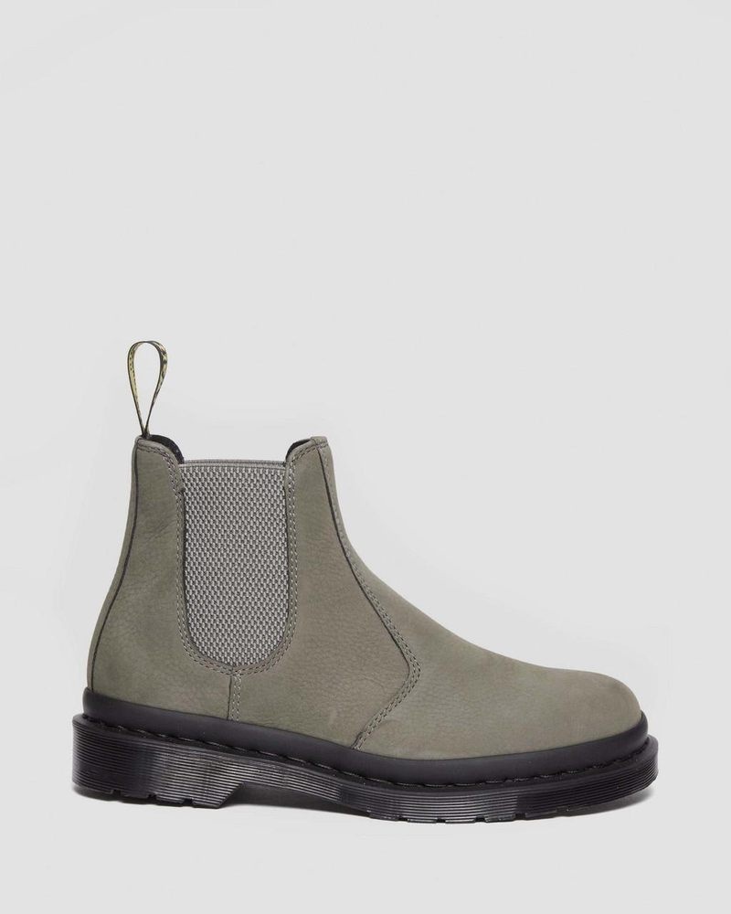 Nickel Grey Dr Martens 2976 Milled Nubuck Chelsea Boots (Milled Nubuck Wp) Boots | QJ31-K6YU