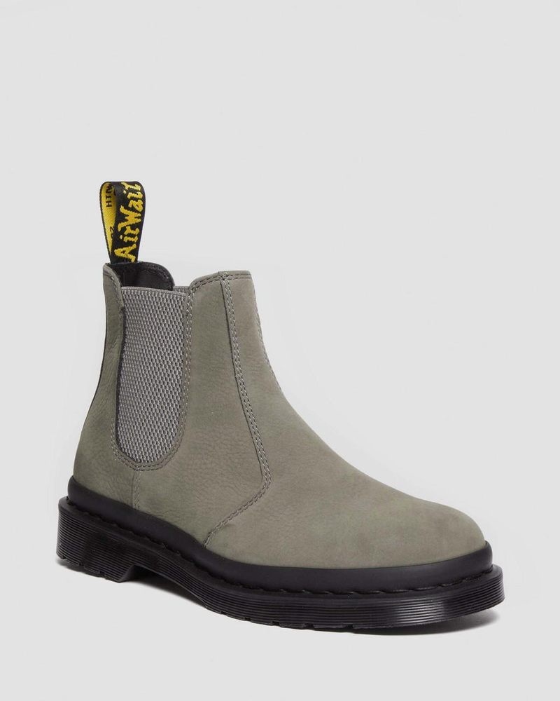 Nickel Grey Dr Martens 2976 Milled Nubuck Chelsea Boots (Milled Nubuck Wp) Boots | QJ31-K6YU