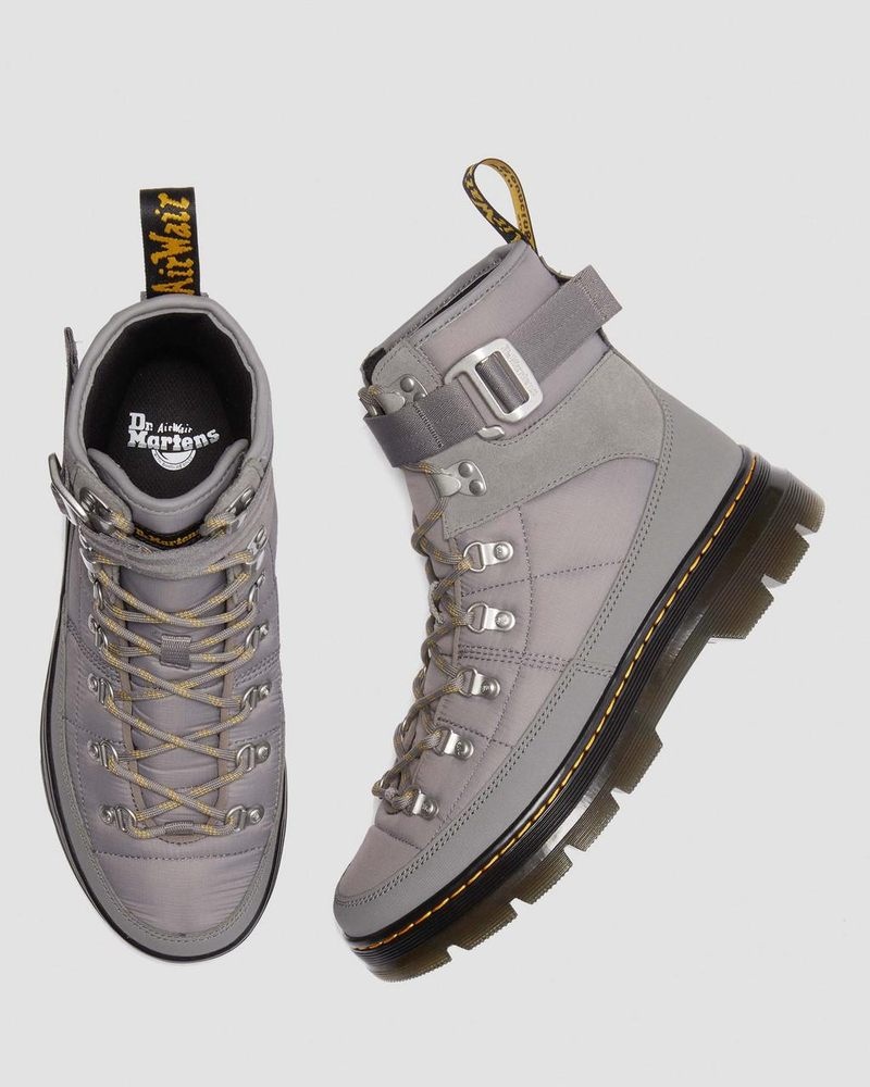 Nickel Grey Dr Martens Combs Tech Quilted Casual Boots Boots | BH88-F1QQ