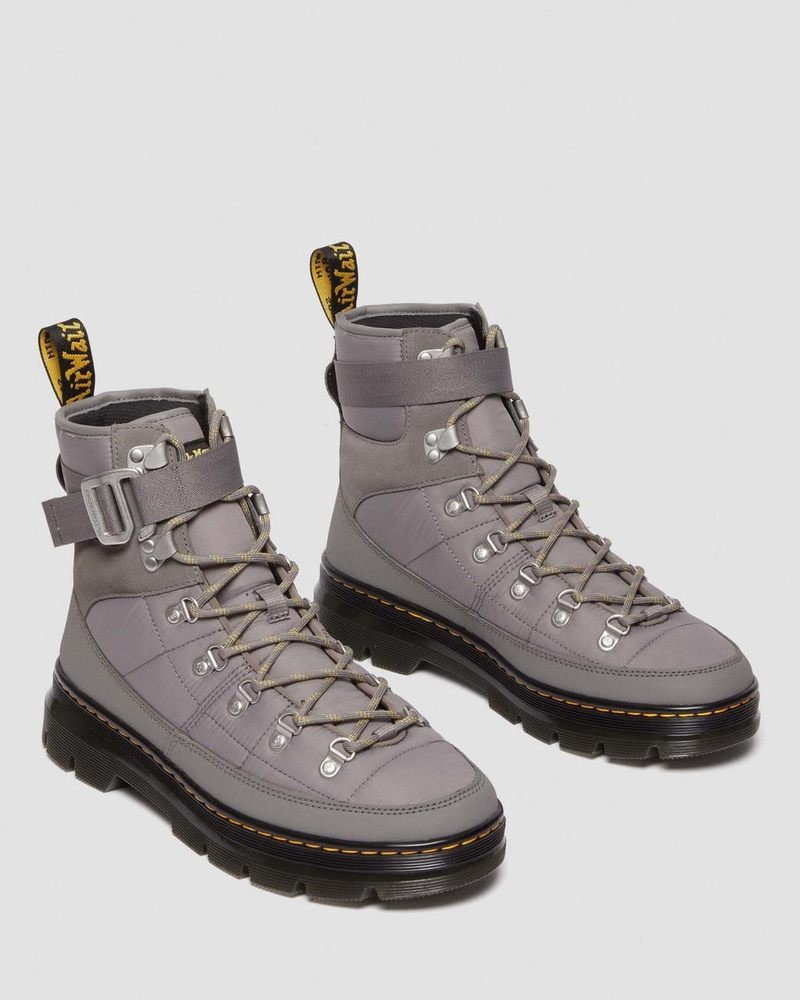 Nickel Grey Dr Martens Combs Tech Quilted Casual Boots Boots | KI22-V2GW