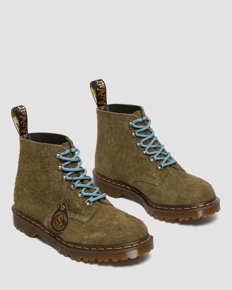 Olive Dr Martens 101 Made in England Hardware Suede Ankle Boots Boots | TE12-S8ZC