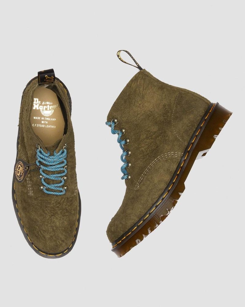 Olive Dr Martens 101 Made in England Hardware Suede Ankle Boots Boots | TE12-S8ZC