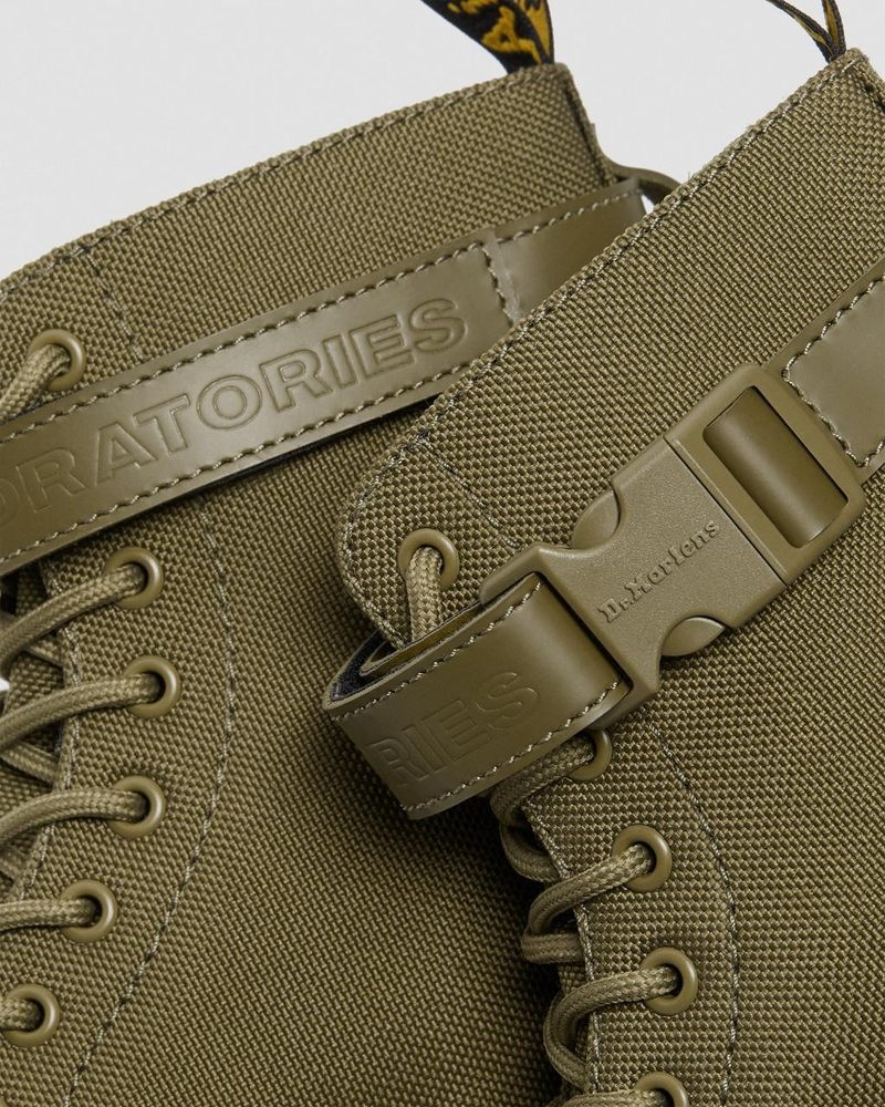 Olive Dr Martens 1460 Futura Olive Strap Lace Up Boots (Extra Tough Nylon) Boots | CV95-H7ZF