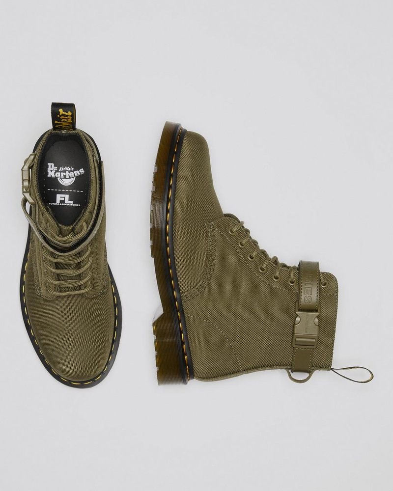 Olive Dr Martens 1460 Futura Olive Strap Lace Up Boots (Extra Tough Nylon) Boots | CV95-H7ZF