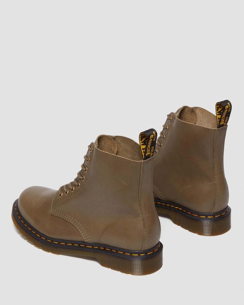 Olive Dr Martens 1460 Pascal Carrara Leather Lace Up Boots (Carrara) Boots | BT26-X1SH