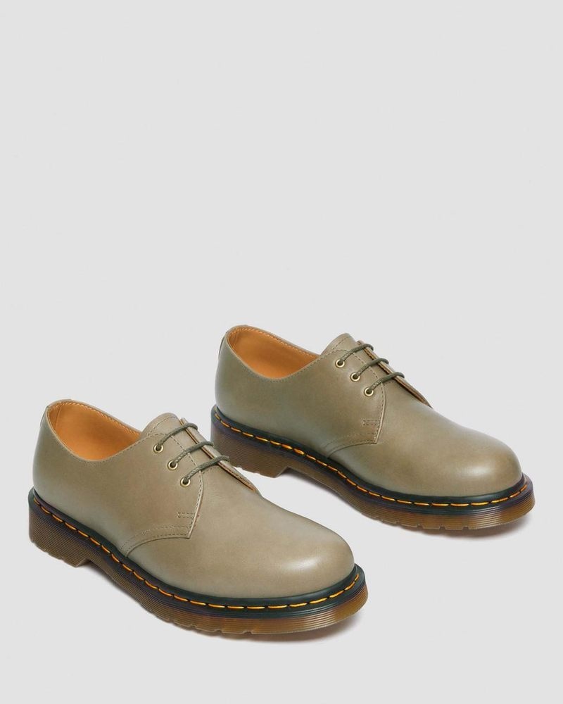 Olive Dr Martens 1461 Carrara Leather Oxford Shoes (Carrara) Shoes | WP97-D2NJ