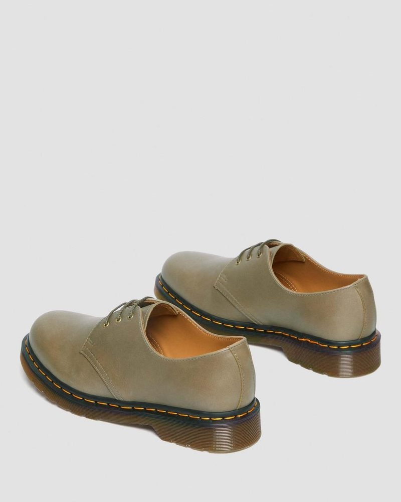 Olive Dr Martens 1461 Carrara Leather Oxford Shoes (Carrara) Shoes | WP97-D2NJ