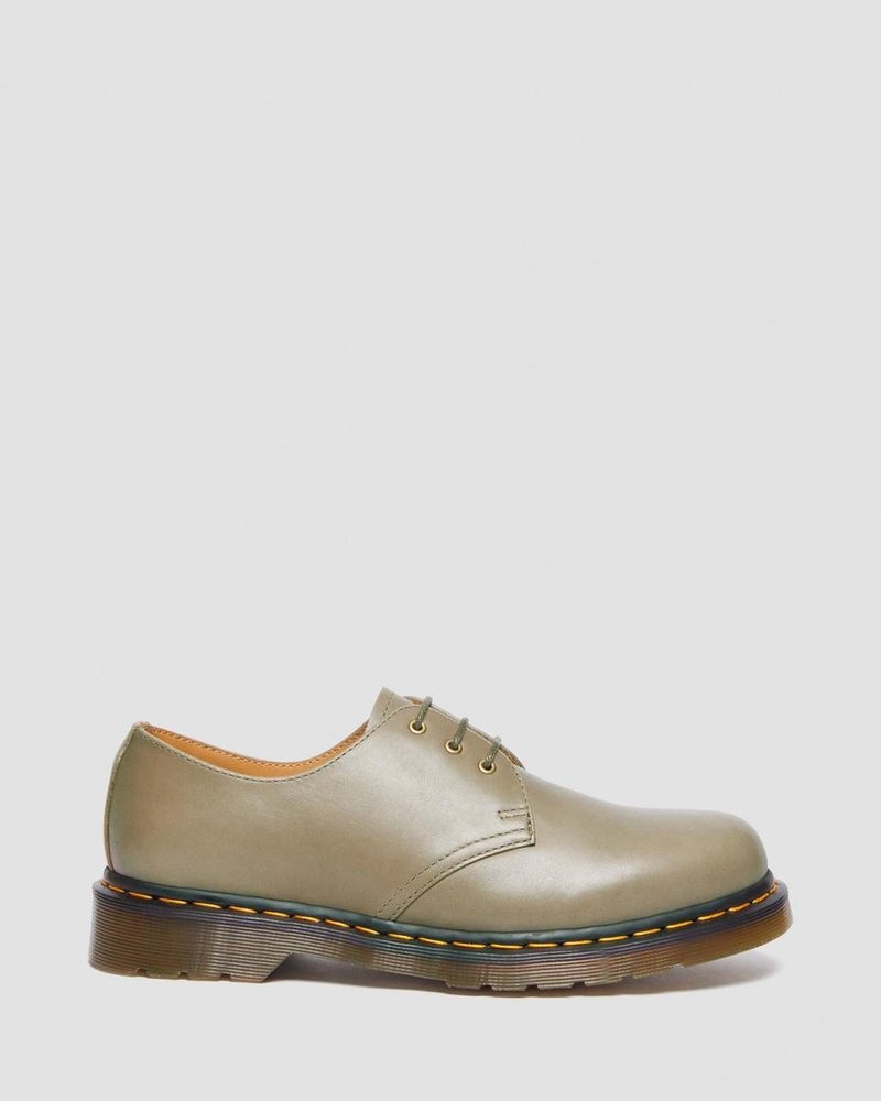 Olive Dr Martens 1461 Carrara Leather Oxford Shoes (Carrara) Shoes | WP97-D2NJ