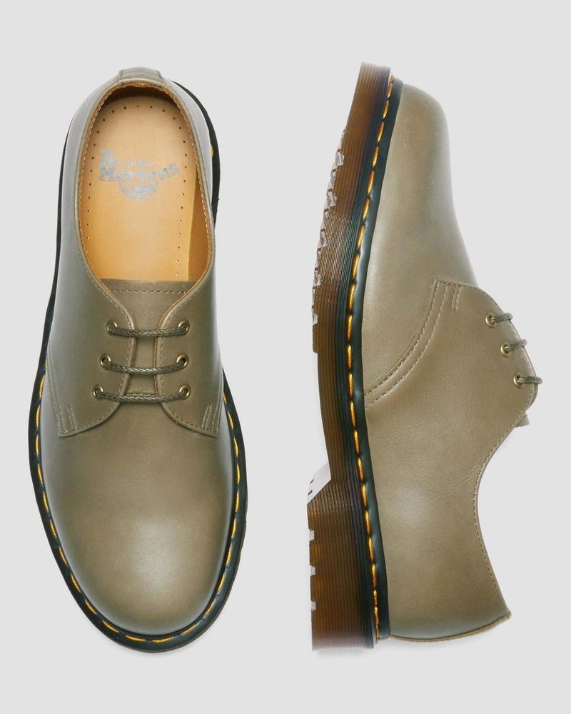 Olive Dr Martens 1461 Carrara Leather Oxford Shoes (Carrara) Shoes | WP97-D2NJ