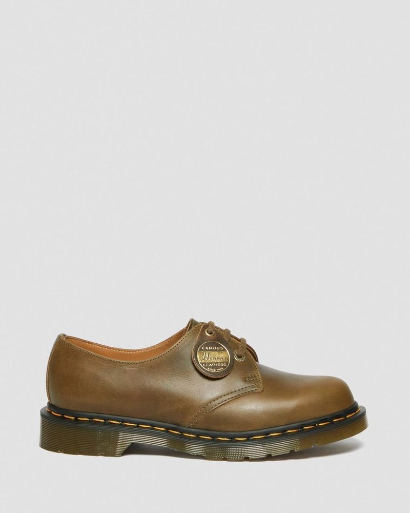 Olive Dr Martens 1461 Made in England Denver Leather Oxford Shoes (Denver Veg Tan) Shoes | XW85-A1QA