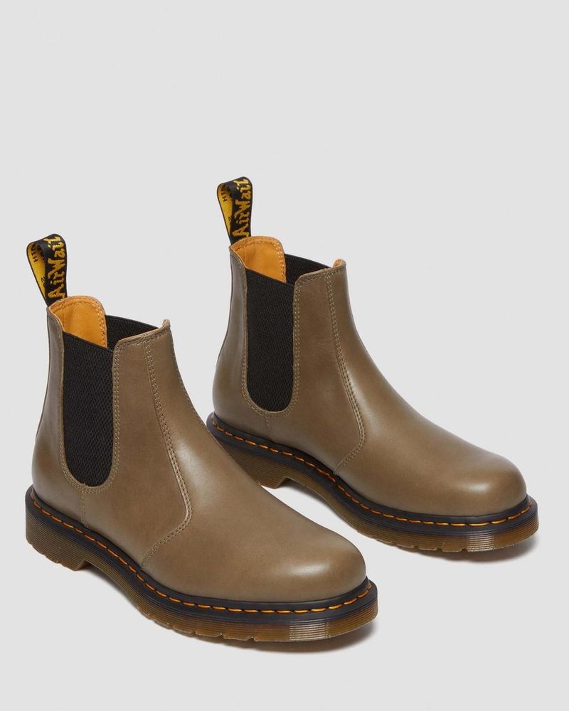 Olive Dr Martens 2976 Carrara Leather Chelsea Boots (Carrara) Boots | NK44-E6BX