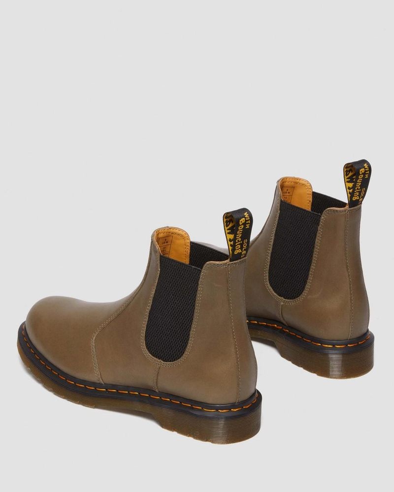 Olive Dr Martens 2976 Carrara Leather Chelsea Boots (Carrara) Boots | NK44-E6BX