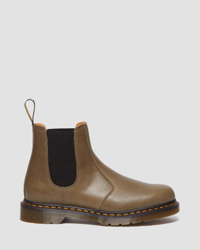 Olive Dr Martens 2976 Carrara Leather Chelsea Boots (Carrara) Boots | NK44-E6BX