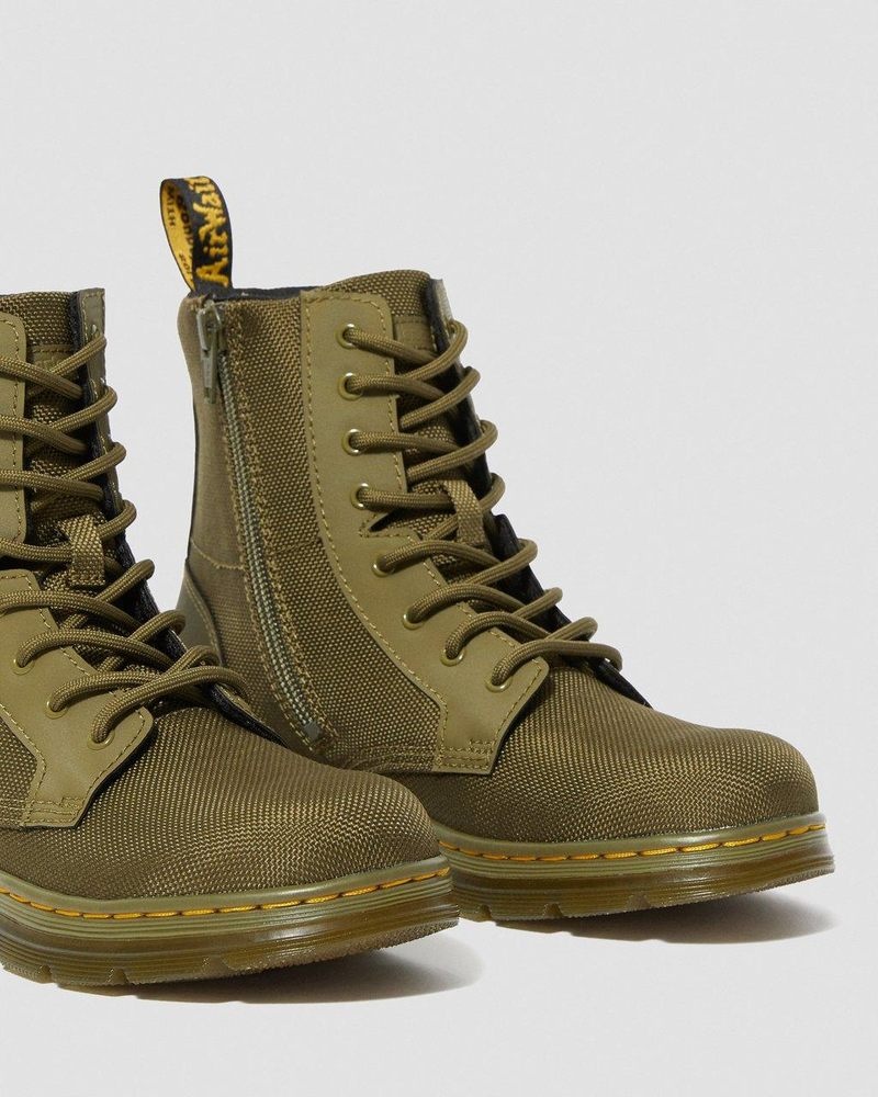 Olive Dr Martens Youth Combs Extra Tough Poly Casual Boots (Extra Tough 50/50+Rubbery) Boots | BJ18-K5TH