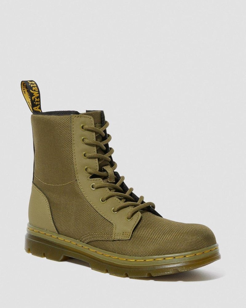 Olive Dr Martens Youth Combs Extra Tough Poly Casual Boots (Extra Tough 50/50+Rubbery) Boots | BJ18-K5TH