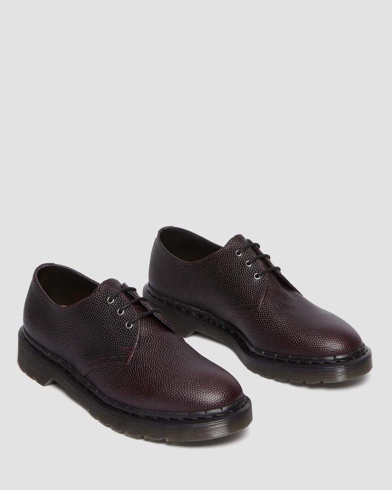 Oxblood Dr Martens 1461 Pebble Grain Leather Oxford Shoes (Atlas Pebble Grain) Shoes | FD73-H9TO