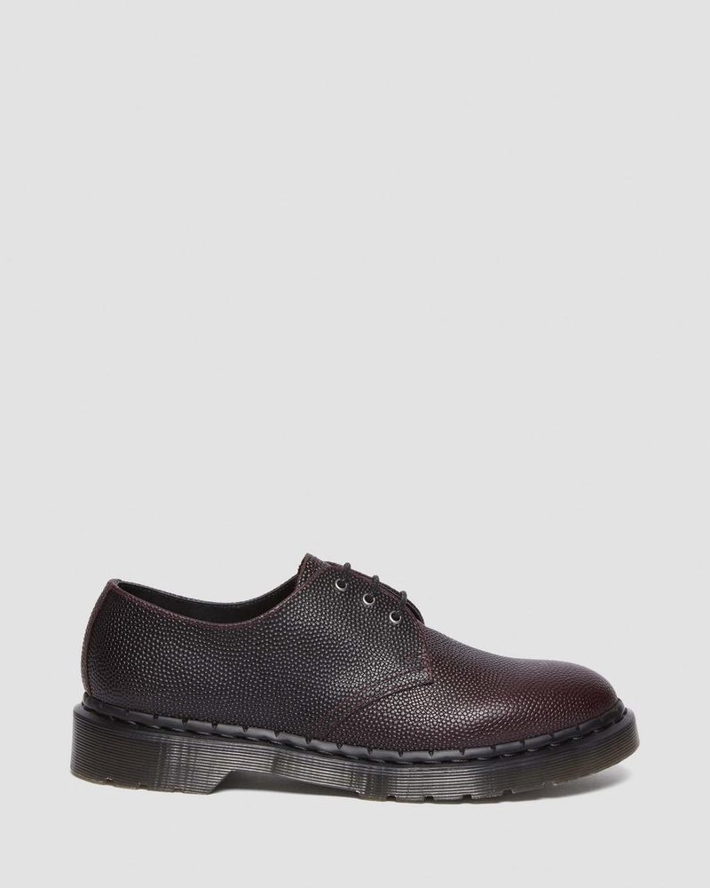 Oxblood Dr Martens 1461 Pebble Grain Leather Oxford Shoes (Atlas Pebble Grain) Shoes | FD73-H9TO