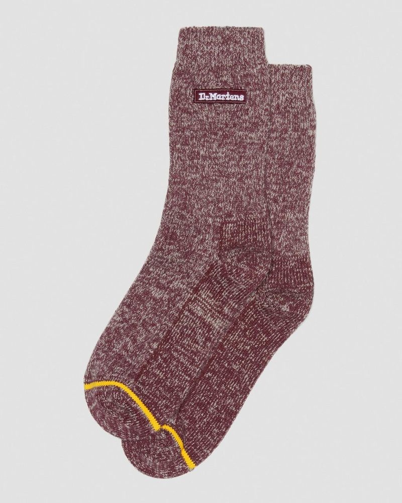 Oxblood Dr Martens Merino Organic Cotton Blend Socks (Organic Cotton Blend) Socks | EU09-F0MB