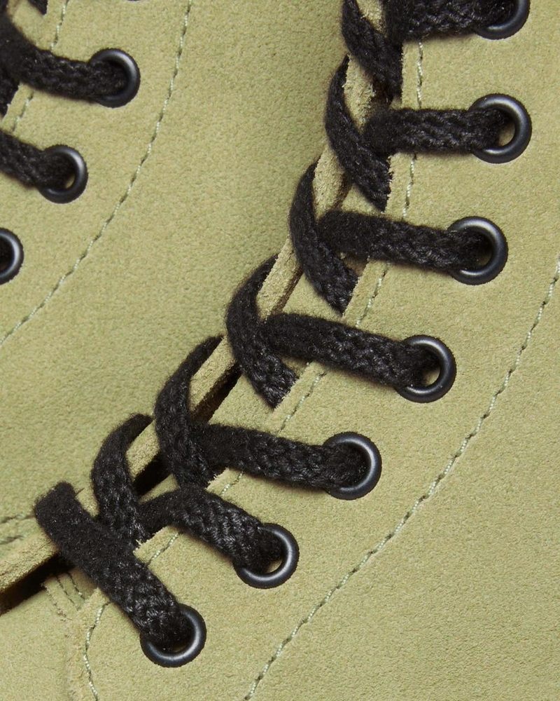 Pale Olive Dr Martens 1460 Pascal Suede Lace Up Boots (E H Suede+E H Suede Mb) Boots | RT75-V6RQ